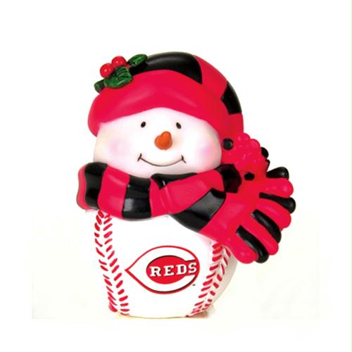 SCS 17601 Pack of 4 MLB Cincinnati Reds Musical LightUp Snowman Figures