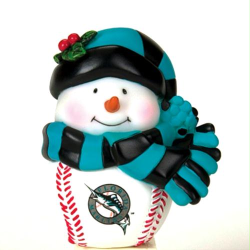 SCS 17605 Pack of 4 MLB Florida Marlins Musical LightUp Snowman Figures