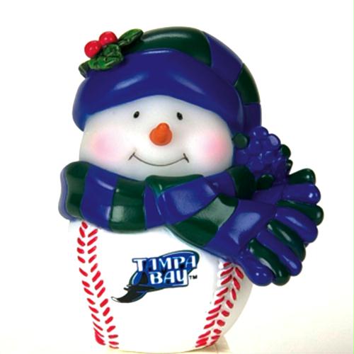 SCS 17621 Pack of 4 MLB Tampa Bay Rays Musical LightUp Snowman Figures