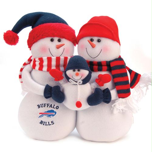 SCS 29916 NFL Buffalo Bills Snowmen Family Holiday Table Top Decoration