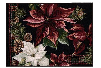 SHA PMTP881 PlaidPoinsettia Decorative Holiday Festive Christmas Placemat 12 in. x 18 in.