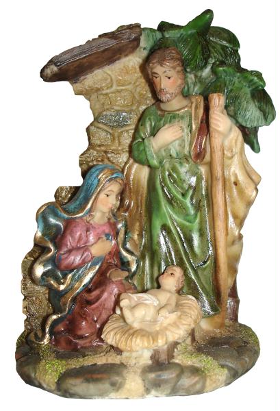 Sterling 397764A 6 in. Religious Holy Family Nativity Scene Under Cresh