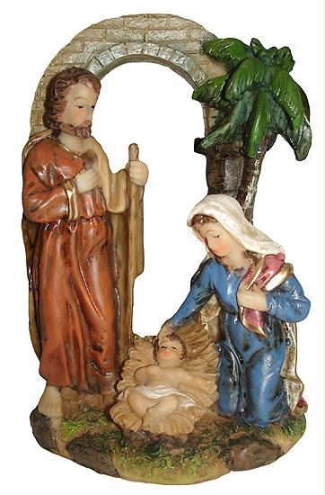 Sterling 397764B 6 in. Religious Holy Family Nativity Scene Under Arch