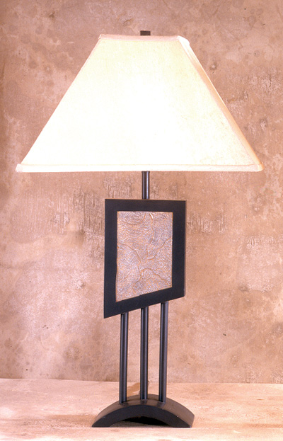 Bernards 6570 Metal and Tile Lamp