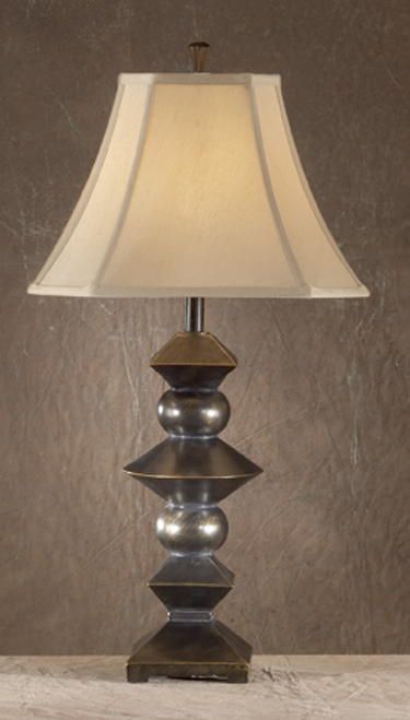 Bernards 6870 Geometric Bronze Lamp