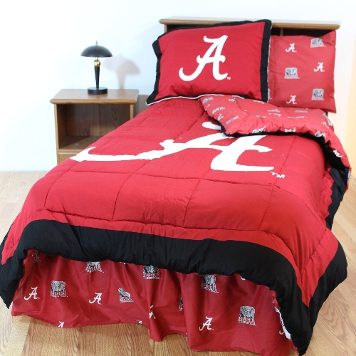 College Covers ALABBFLW Alabama Bed in a Bag Full- With White Sheets