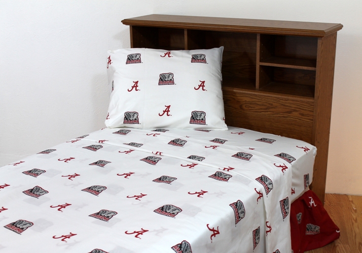 College Covers ALASSKGW Alabama Printed Sheet Set King White