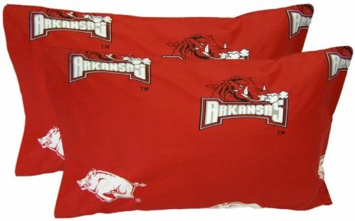 Arkpckgpr Arkansas Printed Pillow Case- King- Set Of 2- Solid