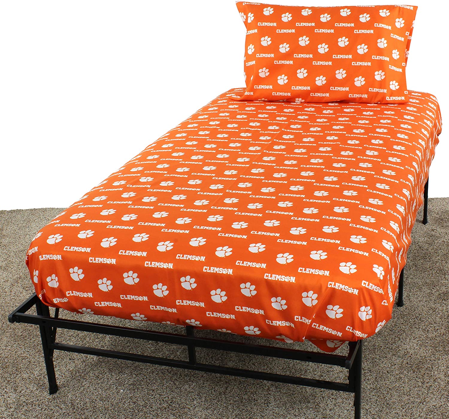 Clesstw Clemson Printed Sheet Set Twin- Solid