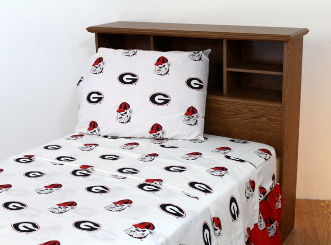 College Covers GEOSSKGW Georgia Printed Sheet Set King White