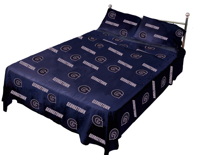 College Covers GTWSSFLW Georgetown Printed Sheet Set Full White at ...