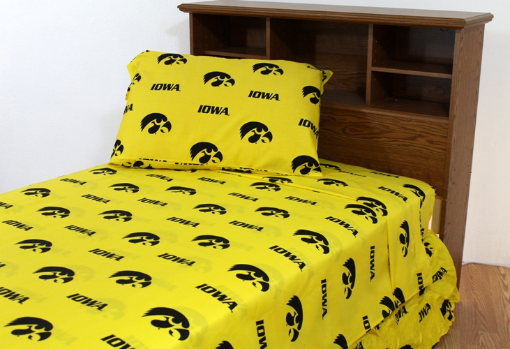 College Covers IOWSSKG Iowa Printed Sheet Set King Solid