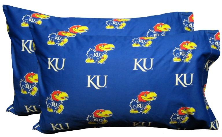 Kanpcstpr Kansas Printed Pillow Case- Set Of 2- Solid