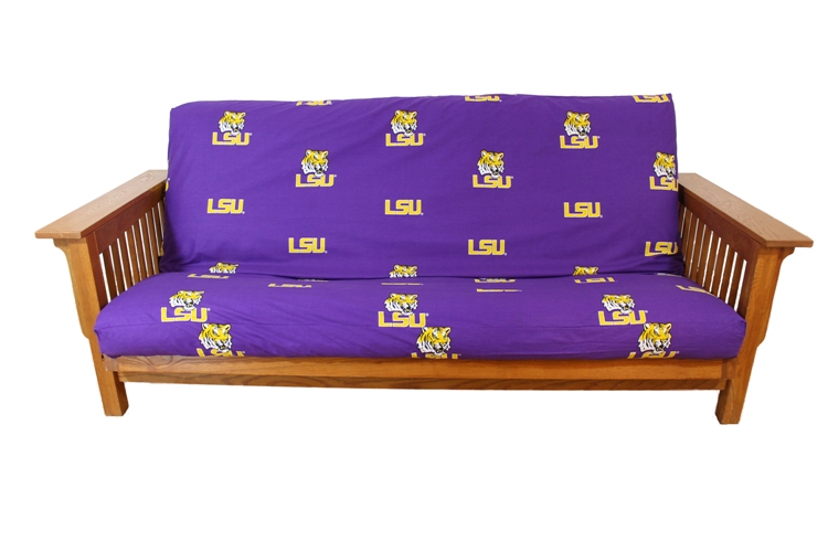College Covers LSUFC LSU Futon Cover Full Size fits 8 and 10 inch mats