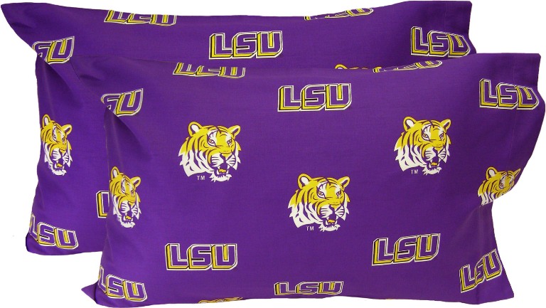 Lsupcstpr Lsu Printed Pillow Case- Set Of 2- Solid
