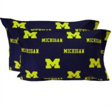 Micpckgpr Michigan Printed Pillow Case- King- Set Of 2- Solid