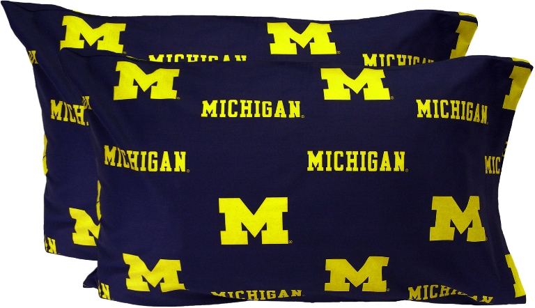 Micpcstpr Michigan Printed Pillow Case- Set Of 2- Solid