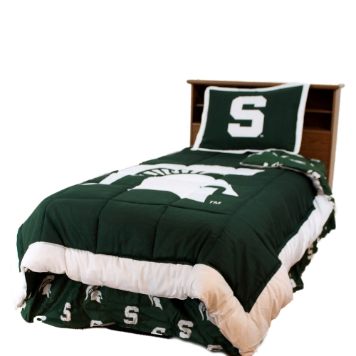 Msucmqu Michigan State Reversible Comforter Set -queen