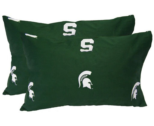 Msupckgpr Michigan State Printed Pillow Case- King- Set Of 2- Solid