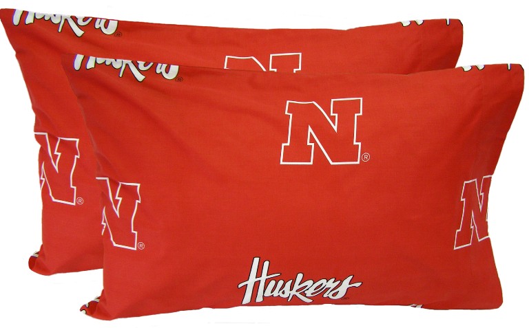Nebpcstpr Nebraska Printed Pillow Case- Set Of 2- Solid