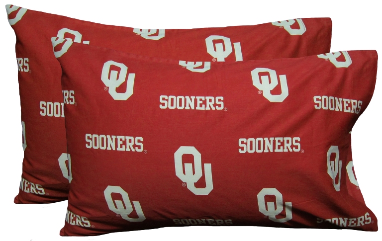 Oklpcstpr Oklahoma Printed Pillow Case- Set Of 2- Solid