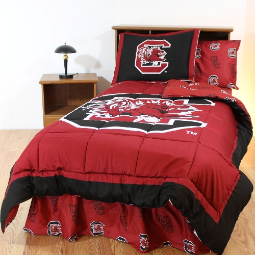 College Covers SCUBBKGW South Carolina Bed in a Bag King With White Sheets