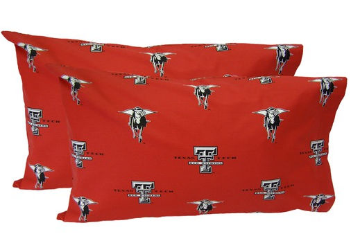Ttupckgpr Texas Tech Printed Pillow Case- King- Set Of 2- Solid