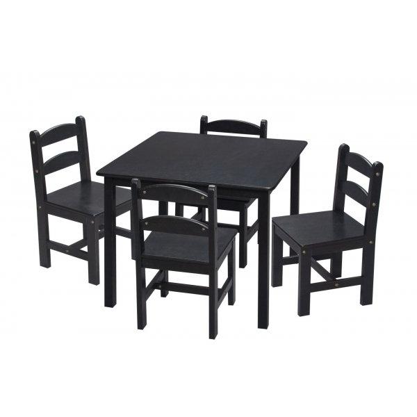 3008e Espresso Square Table With 4 Chairs