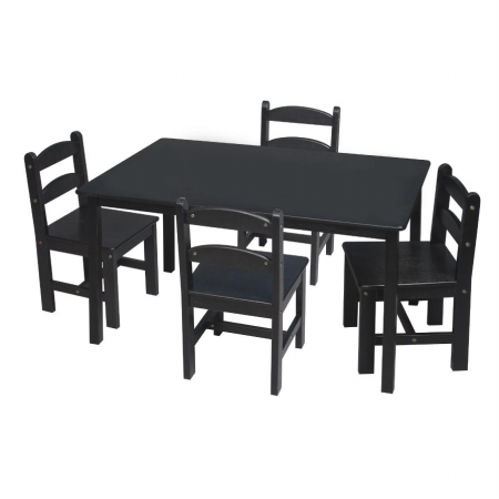 3009e Espresso Rectangle Square Table With 4 Chairs