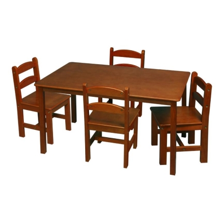 3009h Honey Rectangle Square Table With 4 Chairs