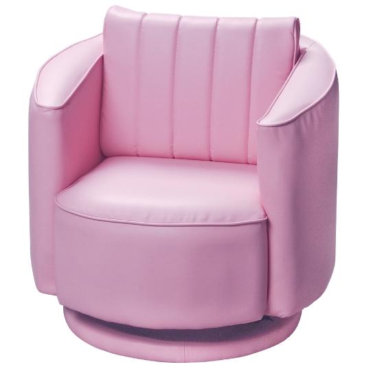 6750p Pink Upholstered Swivel Chair