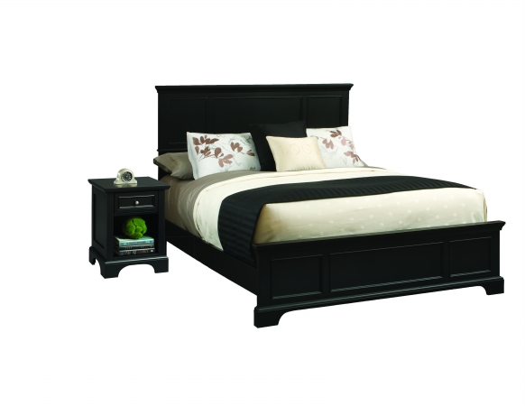 Home Styles 55315013 Bedford Black Queen Bed  Night Stand