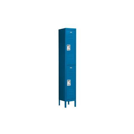 UPC 766191313670 product image for Standard Metal Locker-Double Tier-1 Wide-Blue-Assembled | upcitemdb.com
