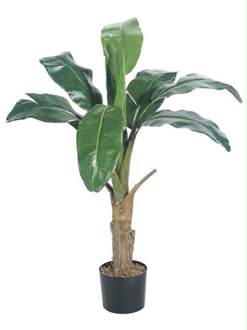 AFC LPB804 Pack of 2 Potted Artificial Banana Trees 4 ft.