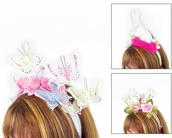 DMEL 42362 Pack of 6 Elaborate Bunny#44; Butterfly  Floral Decorative Easter Headbands 9 in.