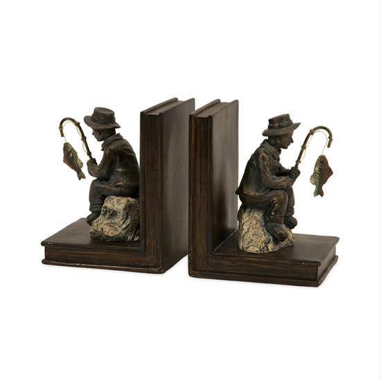 IMAX 530082 2Piece Vintage Style Bronze Colored Fisherman Bookends