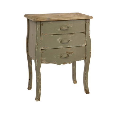 IMAX 74011 Antique Vintage Finished 3 Drawer Storage Chest Table