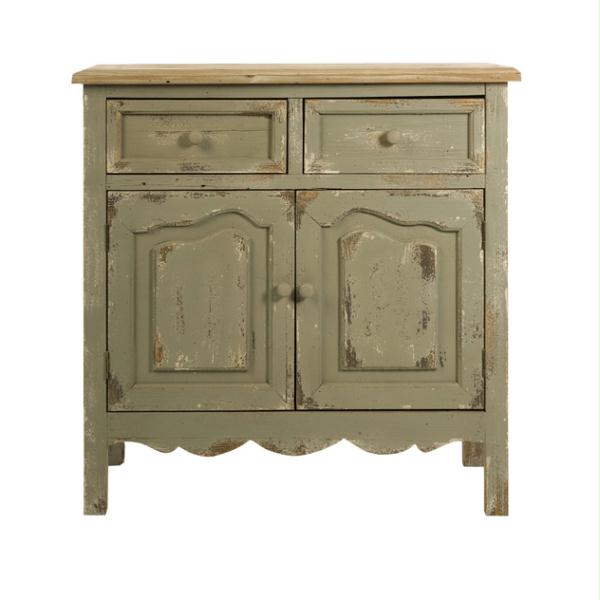 IMAX 74014 Antique Vintage Finished 2 Drawer Storage Chest Table