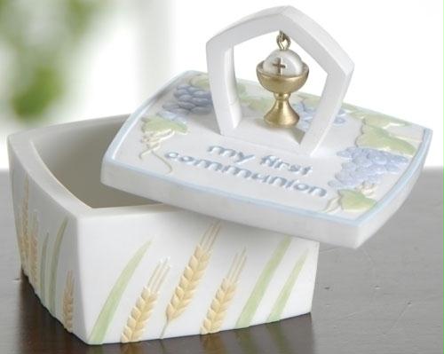 RINC 41374 Pack of 4 My First Communion Religious Trinket Keepsake Boxes