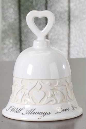 Rinc 62434 Pack of 4 I Will Always Love You White Ceramic Wedding Bells 4 In. by Uncle Jules