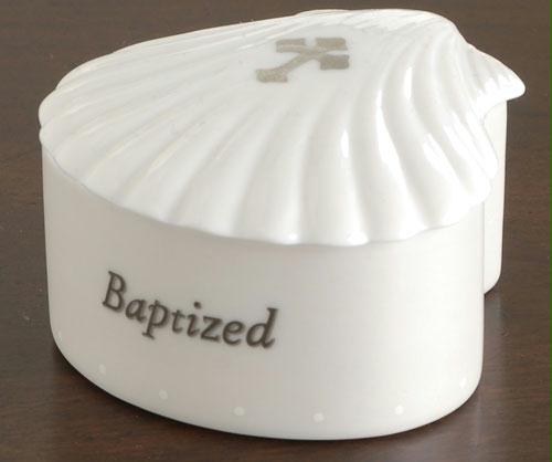 RINC 63138 Pack of 2 Precious Child of God Baptism Shell Trinket Boxes