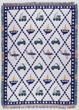 SHA 1114 Little Boy Planes Cars Boats Trains Afghan Throw Blanket 50 in. x 70 in
