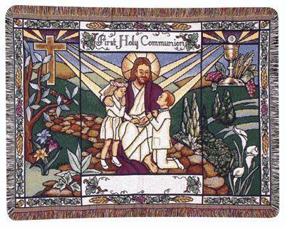 SHA GTR0467 First Holy Communion Gift Afghan Throw Blanket 40 in. x 50 in.