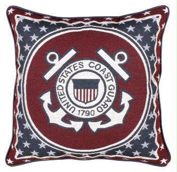 SHA P3151 United States Coast Guard Military Theme Decorative Throw Pillow 17 in. x 17 in.