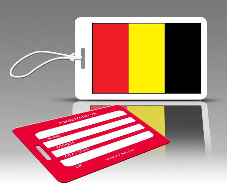 770500 Tagcrazy Luggage Tags- Belgium Flag- Set Of Three