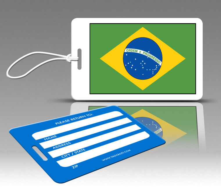 770529 Tagcrazy Luggage Tags- Brazil Flag- Set Of Three