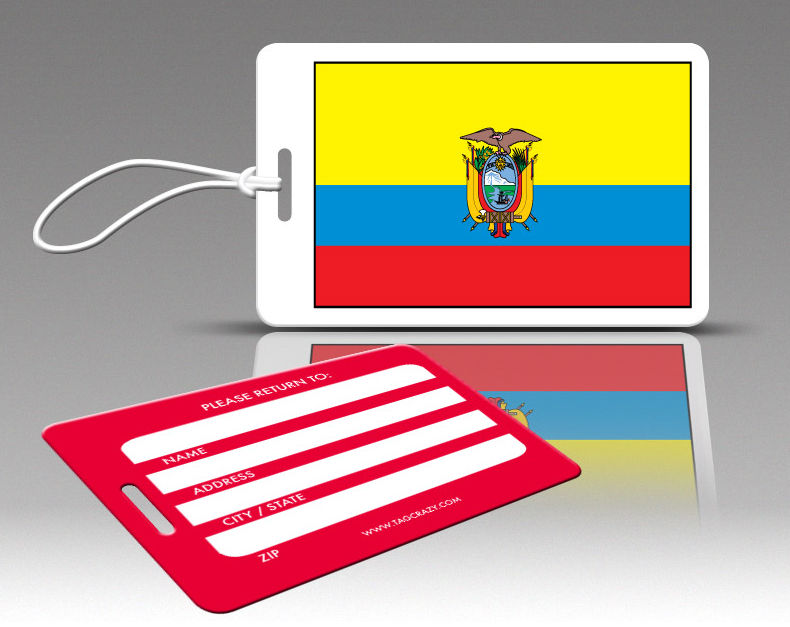 770543 Tagcrazy Luggage Tags- Ecuador Flag- Set Of Three