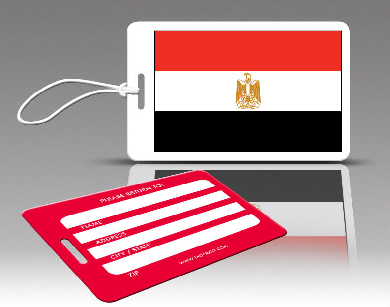 770545 Tagcrazy Luggage Tags- Egypt Flag- Set Of Three