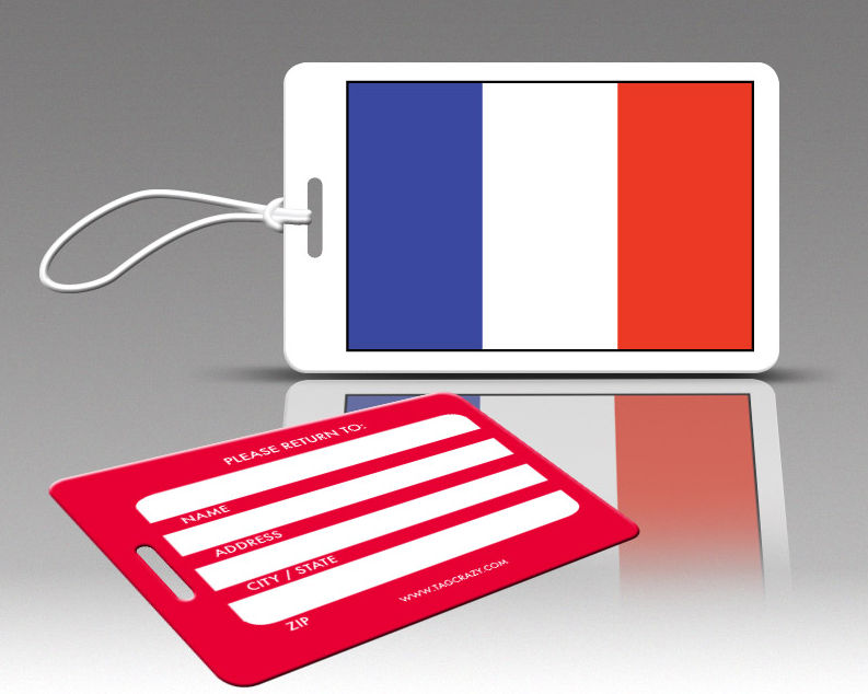 770549 Tagcrazy Luggage Tags- France Flag- Set Of Three