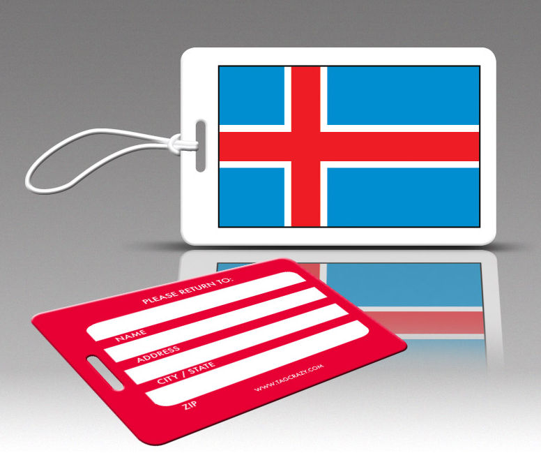 770554 Tagcrazy Luggage Tags- Iceland Flag- Set Of Three